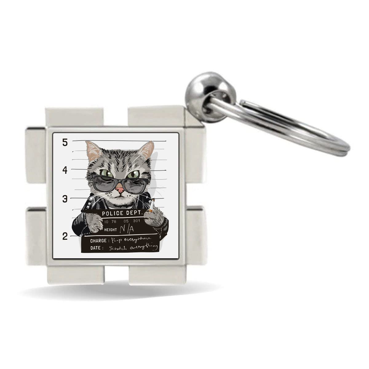 GiftcartTeddy Day Special Keychain Gift for Boyfriend Teddy Gift for Couples on Birthday or Teddy Day (Square Metal 3.5 x 3.5 cm Keychain for Him)