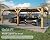 Jocisland 12x24x8.2 FT Cedar Wood Carport for 2 Cars, Heavy Duty Canopy Carport with Sloped Galvanized Steel Roof for All Weather, Permanent Shelter for Full-Sized Pickup Truck, Boat & Tractor