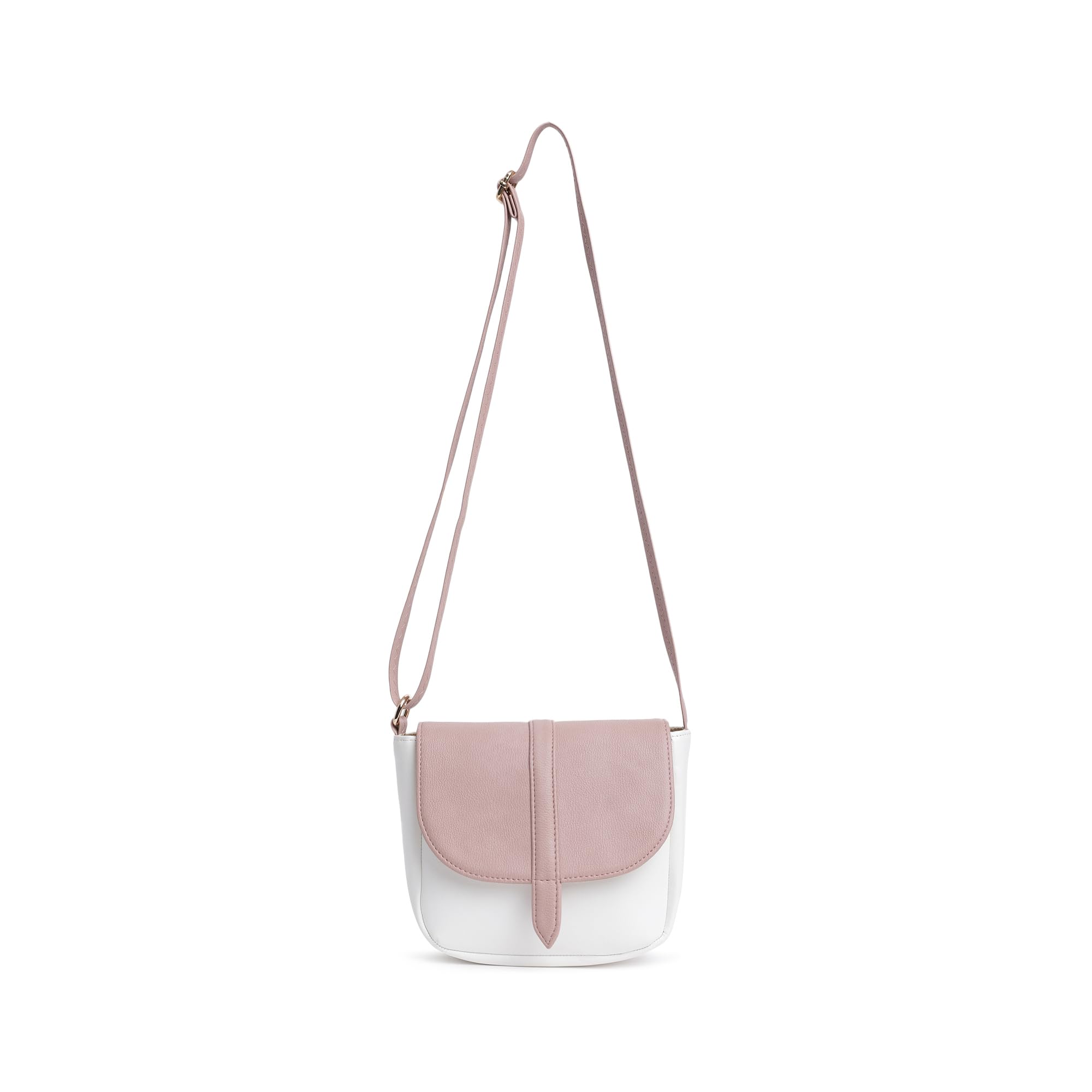 Fastrack Classic Sling Bag for Women | Stylish Crossbody Bag for Girls, Ladies, Women | Spacious, Two-Toned Bag Made of Faux Leather (Powder Pink) (B0D2R8PXRX) Amazon Price History, Amazon Price Tracker