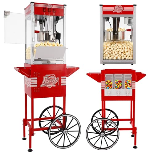 Image of 12oz popcorn machine,candy dispenser popcorn maker,suitable for family gatherings & parties.-Red