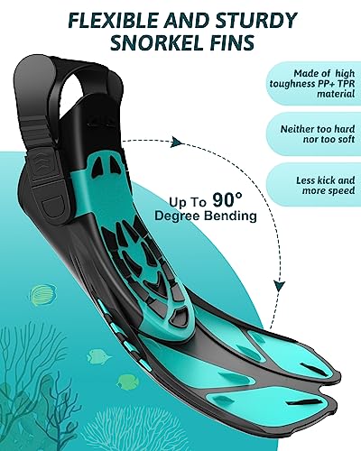 Equipo de snorkel para niños, máscara de snorkel facial completa con aletas y set de snorkel miniatura 4