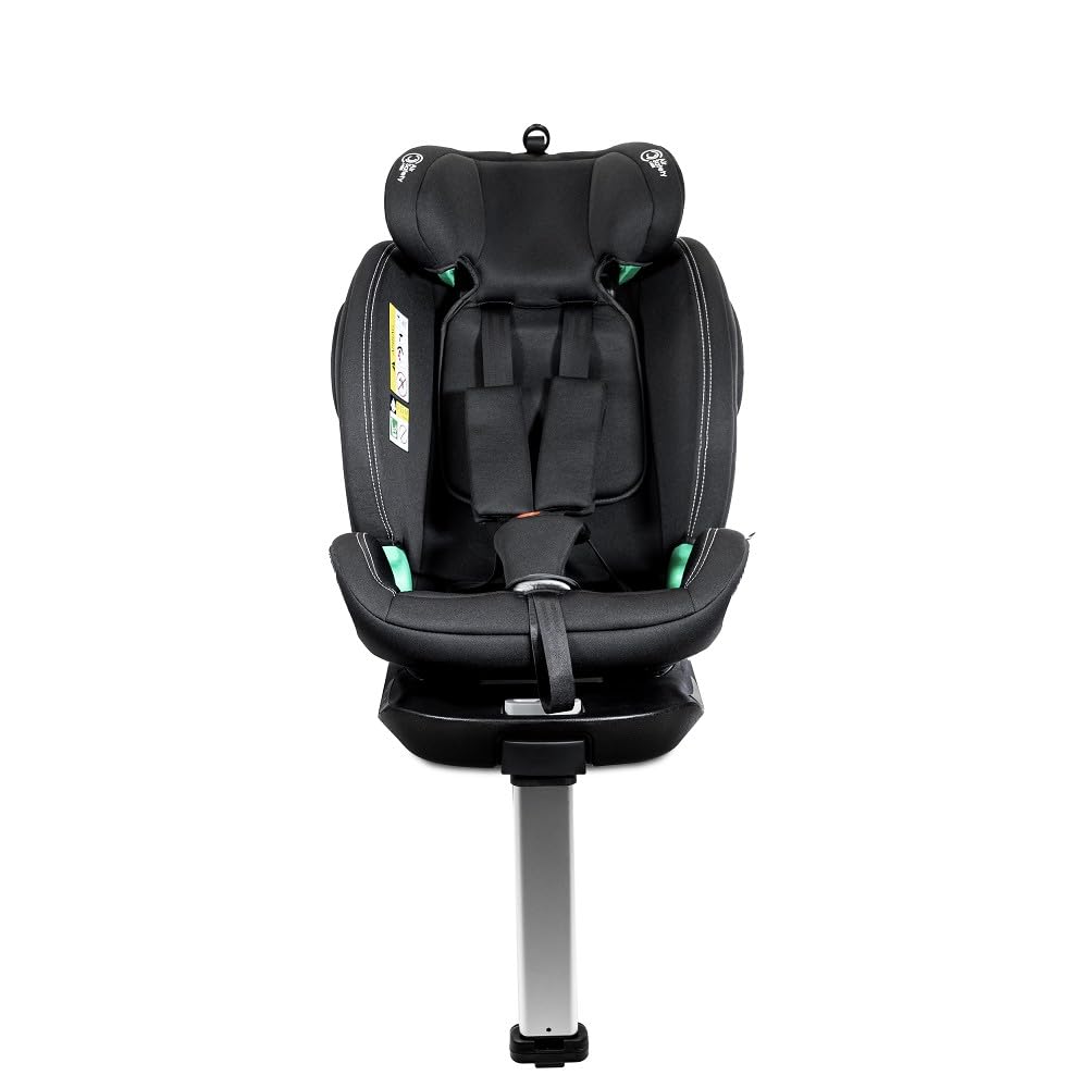 Interbaby Silla Coche Bebé PAX i-Size ISOFIX 360° Grupo 0+1+2+3 (Negro) | Silla auto giratoria 360 reclinable 40-150 cm, reductor recién nacido, protección lateral SPS, pata de apoyo