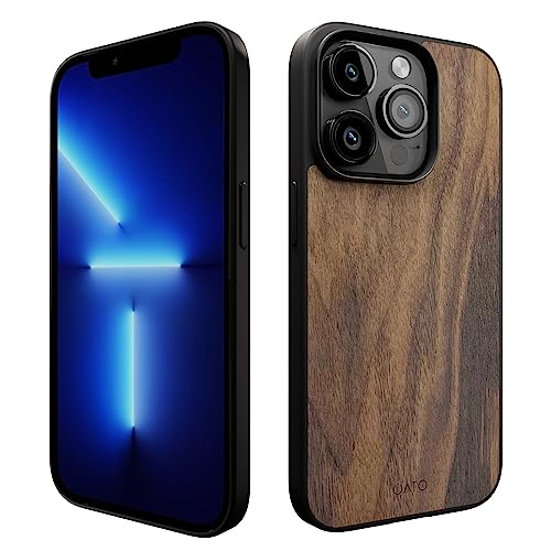 Iato MC.13PRO.WW Iphone 13 Pro Magnetic Wood Case. Unique & Classy Shockproof Protective Cover. Compatible With Magsafe & Wireless Charging Real Wooden Overlay cover