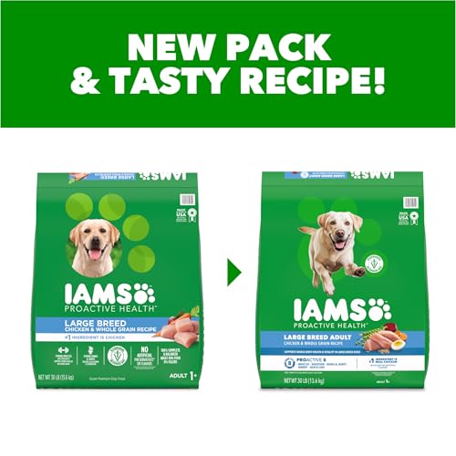 IAMS Proactive Health Adult Large Breed Dry Dog Food – Chicken & Whole Grain Recipe – 13.61KG (30LB) Bag - Image 3
