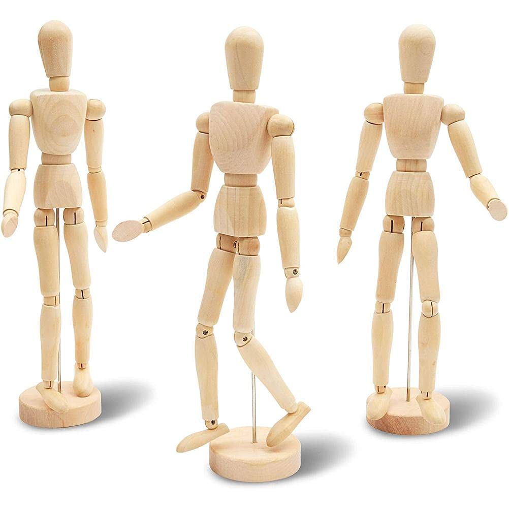 Dapuly Mannequin Jointed Doll, Wooden Model Painting Artist Hand Drawing Sketch Mannequin Home Figures Miniatures Decor for Table Shelf Bedside Table