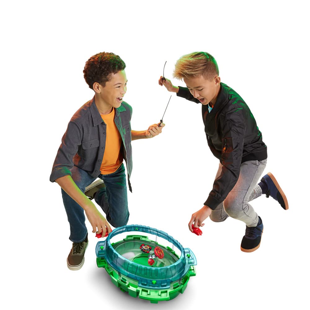Beyblade Burst QuadDrive Set de Batalla Descenso Interestelar Beystadium 2 Tops y 2 Lanzadores