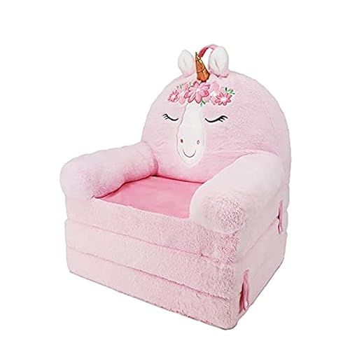 Soft Landing Amazon Exclusive Elite Premium Character Sofa Seat & Transformable Fold-Out Lounger with Carrying Handle – Unicorn