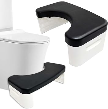 Toilet Stool, Detachable Portable Step for Home Bathroom, Squatting Toilet Stool, Portable Step for Home Bathroom, Convenient and Compact, Sturdy 7inches toiletstool-Black
