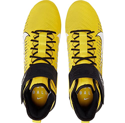 Nike Alpha Menace Pro 2 Mid AQ3209-701 Yellow-White-Black Mens Football Cleats 10 US3