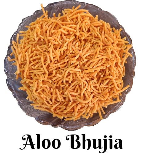 Image of SANTUSHTI NAMKEEN Aloo Bhujiya- 200gm | Crispy and Tangy and Flavorful Snack | Authentic Healthy Indian Snacks | Made in Groundnut Oil N