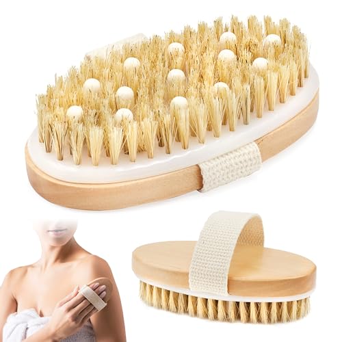 BrushLee Spazzola Corpo a Secco con Setole Naturali – Dry Brushing Anticellulite, Esfoliante, Rassodante – Per Massaggio Gambe, Glutei, Addome – Effetto Tonificante