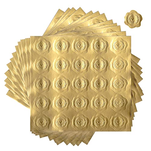 Everlasting Star 300pcs Gold Embossed Wax Seal Heart Shape Envelope Seals Stickers for Wedding Invitations,Party Favors,Greeting Cards, DIY Decoration, ES-21ST-001 Everlasting Star 300pcs Gold Embossed Wax Seal Heart Shape Envelope Seals Stickers for Wedding Invitations,Party Favors,Greeting Cards, DIY Decoration, ES-21ST-001