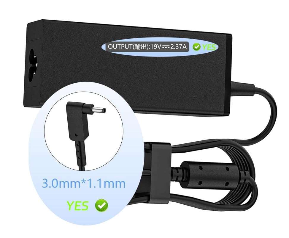 ULTRAZONE Laptop Charging Adaptor for ACER Aspire V3-372 45w, Output 19v 2.37a, Pin 3.0 * 1.1mm