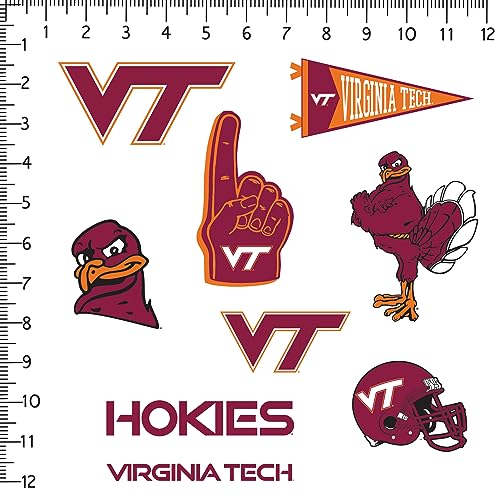 Image of Virginia Tech Hokies 9ct Mixed Logo and Mascot Vinyl Sticker Pack for Laptop Water Bottle Tablet Scrapbooking Skateboard Indoor Outdoor Decals