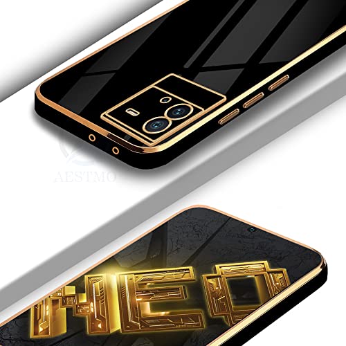 Image of AESTMO TPU Back Case Cover for Iqoo Neo 6 5G Back Cover|Gold Electroplating Chrome|Raised Edges|Super Soft-Touch|Bumper Back Case for Iqoo Neo6 5G (Gold&Black)