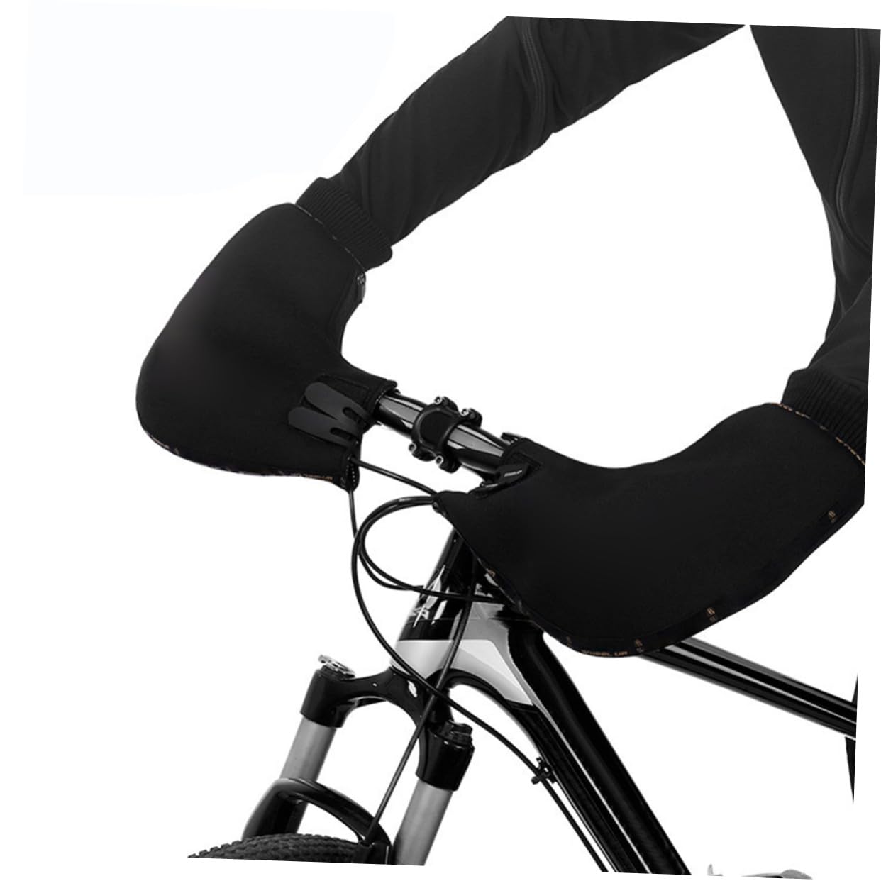 Winddichte Fahrradlenkerhandschuhe Schwarz aus Neopren und Baumwolle 1 Paar Warme Winterhandschuhe für Mountainbike und E Bike bei Kaltem Winter