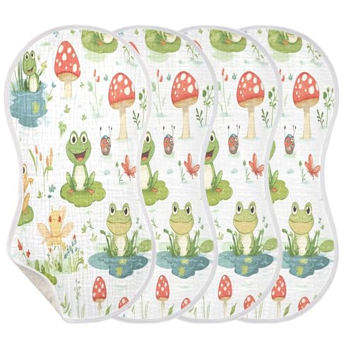 Cartoon Frogs Burp Cloths Cotton Baby Washcloths,Large 22x11in Burping Cloth Absorbent and Soft for Newborn Baby Boys and Girls,1 Pack3