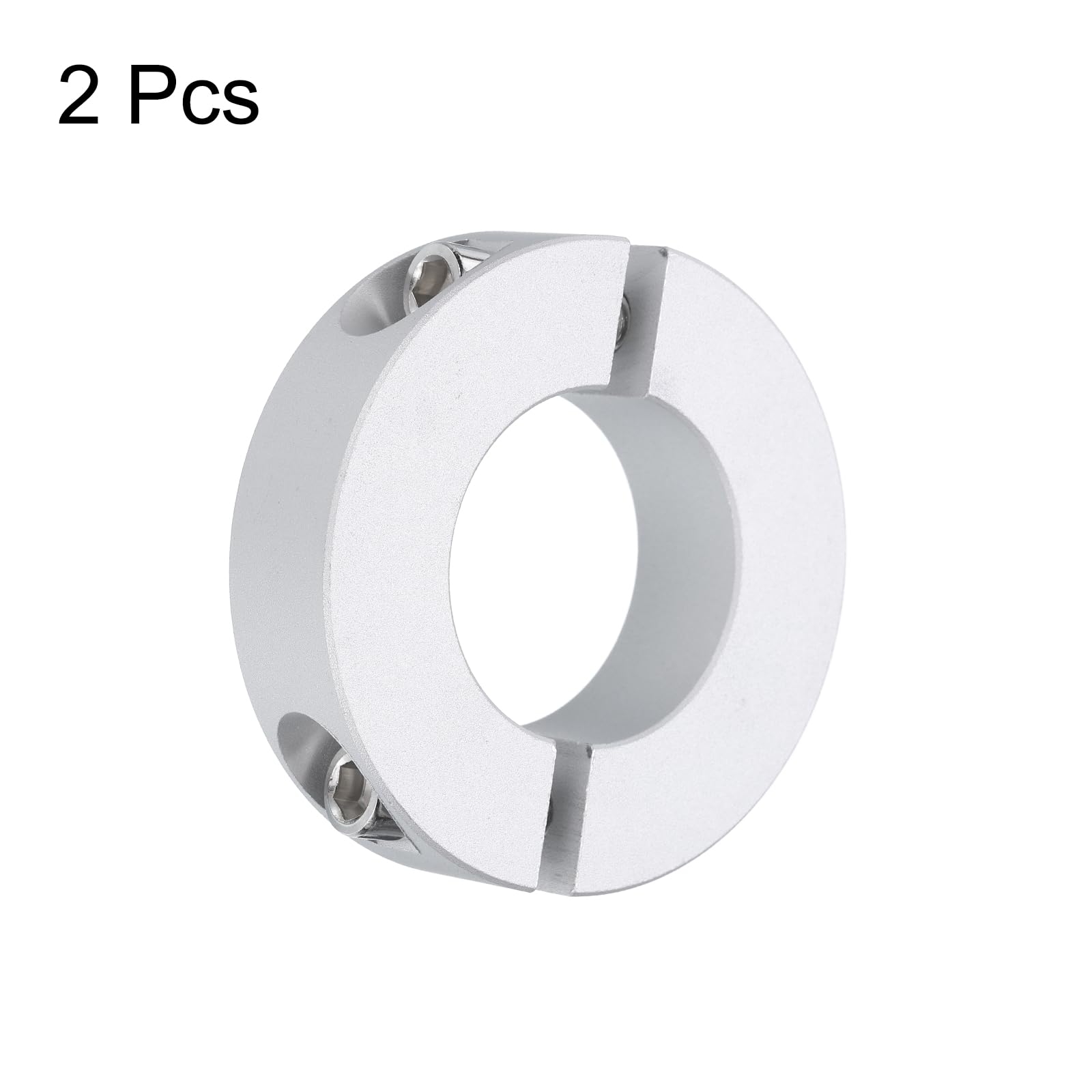 QUARKZMAN 2 Stück Geteilte Stellringe 32mm Bohrung 60mm OD 15mm Dicke Aluminiumlegierung Tiefenanschlagringe für Rad Schubkarren Achsgetriebe Einheiten Maschine Werkzeug Industrie