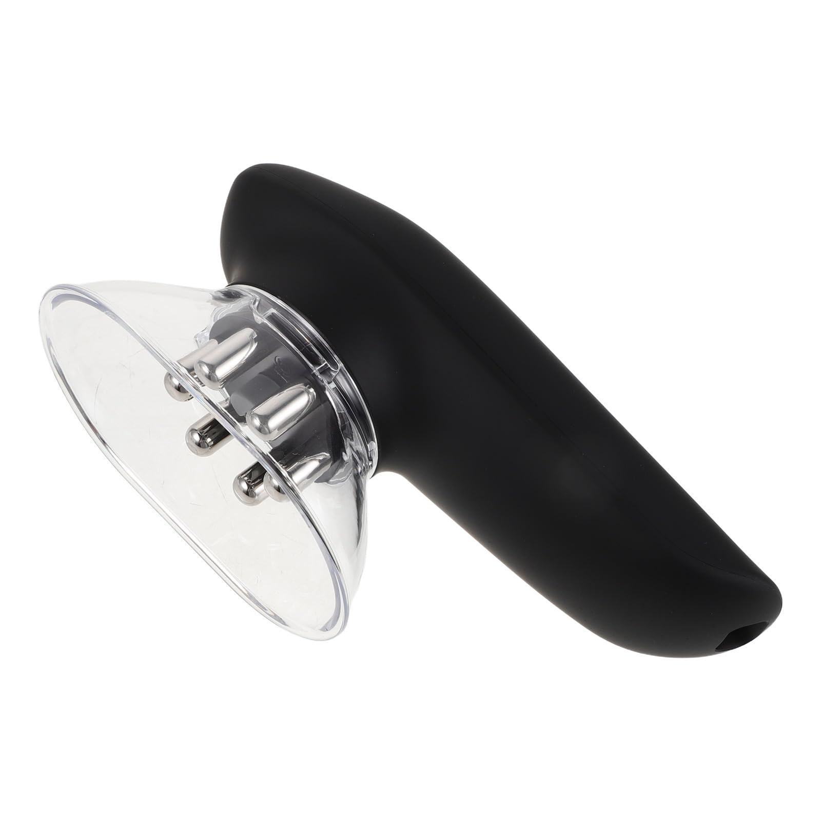 Dispositivo de Ventosas Gua Sha Negro de Plástico para Modelado Corporal | Iluminación Roja Integrada, Cabezal Curvo de Raspado, Uso en Casa para Piernas y Espalda
