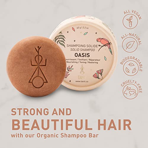 Tanit Oasis Solid Shampoo Bar, Nourishing All Natural Shampoo Bar For Deep Cleanse And Frizz Control, Zero Waste, Vitamin-Enriched Bar Shampoo For Normal Hair, Citrus And Vanilla Scented, 2.2 Oz #TOP1
