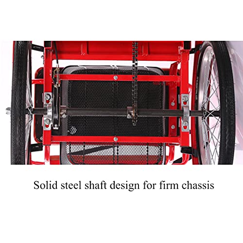 3-Rad-Fahrrad, rotes Trike-Fahrrad mit Einkaufskorb, Dreirad für Erwachsene, für Senioren, Damen, Herren, Trikes, Freizeit, Einkaufen, Picknick – Bild 6