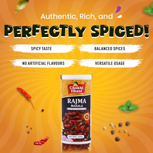 Image of Chokhi Dhani Rajma Masala 100g | Punjabi Rajma Curry Masala | Dhaba Style Gravy Spice Mix | Authentic Indian Rajma Masala Powder | Rich & Aromatic | No Artificial Flavours