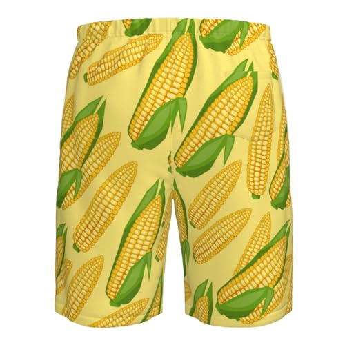Corn Cobs Men's Beach Shorts Quick Dry Swim Trunks Drawstring Elastic Waist Board Shorts with Pocket 6