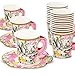 Produktbild Talking Tables Lot de 12 Gobelets en Papier et Soucoupes Thème Alice au Pays des Merveilles, Décoration, Fête d'Anniversaire, Baby Shower, Mariage, Multicolor