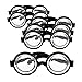 Produktbild Oblique Unique® 6X Idiotenbrille Streber Nerd Geek Freak Spaß Brille Fasching Karneval Halloween Accessoire Schwarz