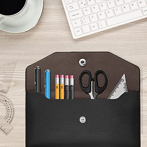 Molain Geldbörse mit Geldumschlag, Geldbeutel aus PU Leder wiederverwendbar Budgetumschlag Geldbeutel Umschlagsystem Bargeldteiler für Geldbörsen, 7,2 x 3,6 Zoll(Schwarz)