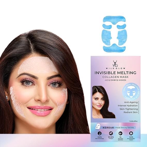 Invisible Melting Collagen Face Mask for Glowing Skin | Hydrating & Anti-Aging Korean Skincare for Wrinkle Reduction, & Skin Tightening | For Women & Men | All Skin Types | 1 Unit: 6 Patches
