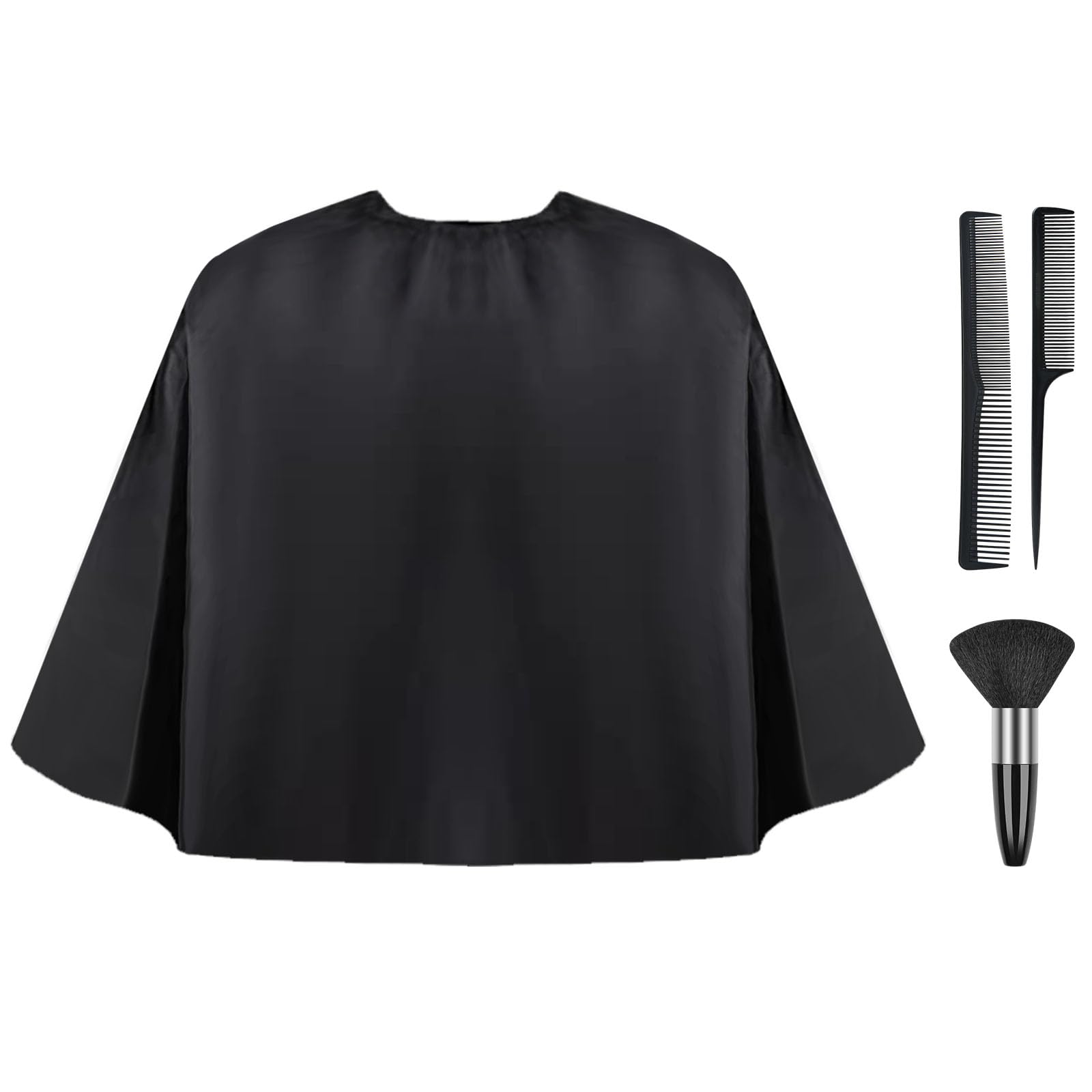 LOPHE Capas de Peluquería, Capa de Peluquería Negra, Impermeable Capa de Peluquería con Cepillo y Peineta, Capas de Barbero para Uso en Estudio y Hogar — view 9