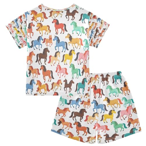 senya Short Sleeve Pajamas Sets Summer Cotton Sleepwear National Flag World Map, 5T2