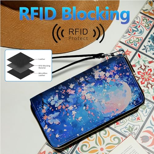 Image of Womens Wallet PU Leather Wristlet Wallets for Women, Large Capacity Lady Fashion Wallet Card Holder Zipper Wallet