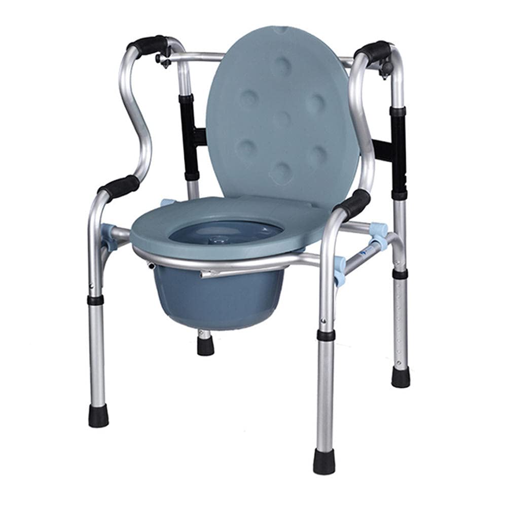 Sedia Comoda a Doppio Uso, Sedia Comoda Portatile, Sedia da Bagno con Ruote e Seduta, ausili per la deambulazione Antiscivolo a Doppio Uso