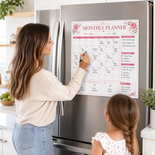 Image of Zesta Vinyl Magnetic Planner for Fridge | Cute Weekly Planner /Meal Planner with Marker | Rewritable Magnetic White Board for Fridge (Harry Potter 11X11 Inches) (Floral P)