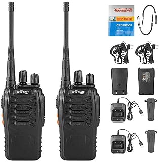 HESENATE HT-U666 Two Way Radio UHF: 400-470MHz 16-Channel Rechargeable Professional Transceiver LED Flashlight