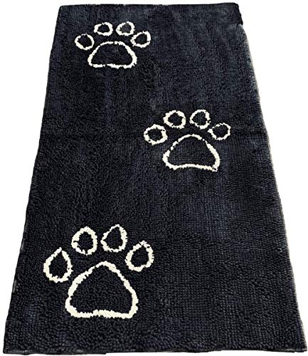 Dog Gone Smart Dirty Dog Microfiber Doormat, Super Absorbent, Machine Washable with Non-Slip Backing, XL, Black Hue