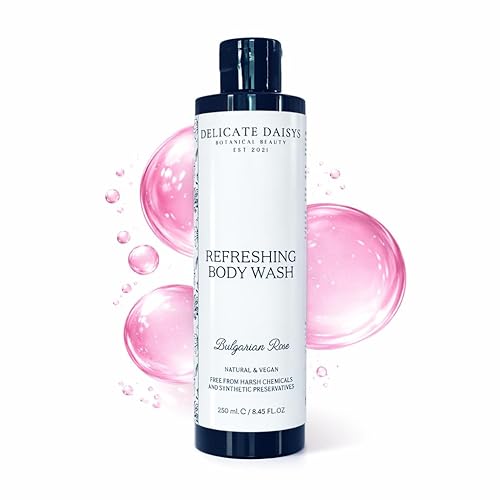 Vista 5 de Delicate Daisys Botanical Beauty Rose Refreshing Body Wash 8.45 fl oz Natural, orgánico, vegano y libre de crueldad animal