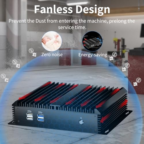Image of msecore Fanless PC, Mini Computer with Core i7-5500U, 8G RAM 256G SSD Industrial PC, Dual NIC, 2*COM RS232, Support 4G Module /SIM, Wi-Fi, 1*HDMI 1*VGA, Windows 10 Pro