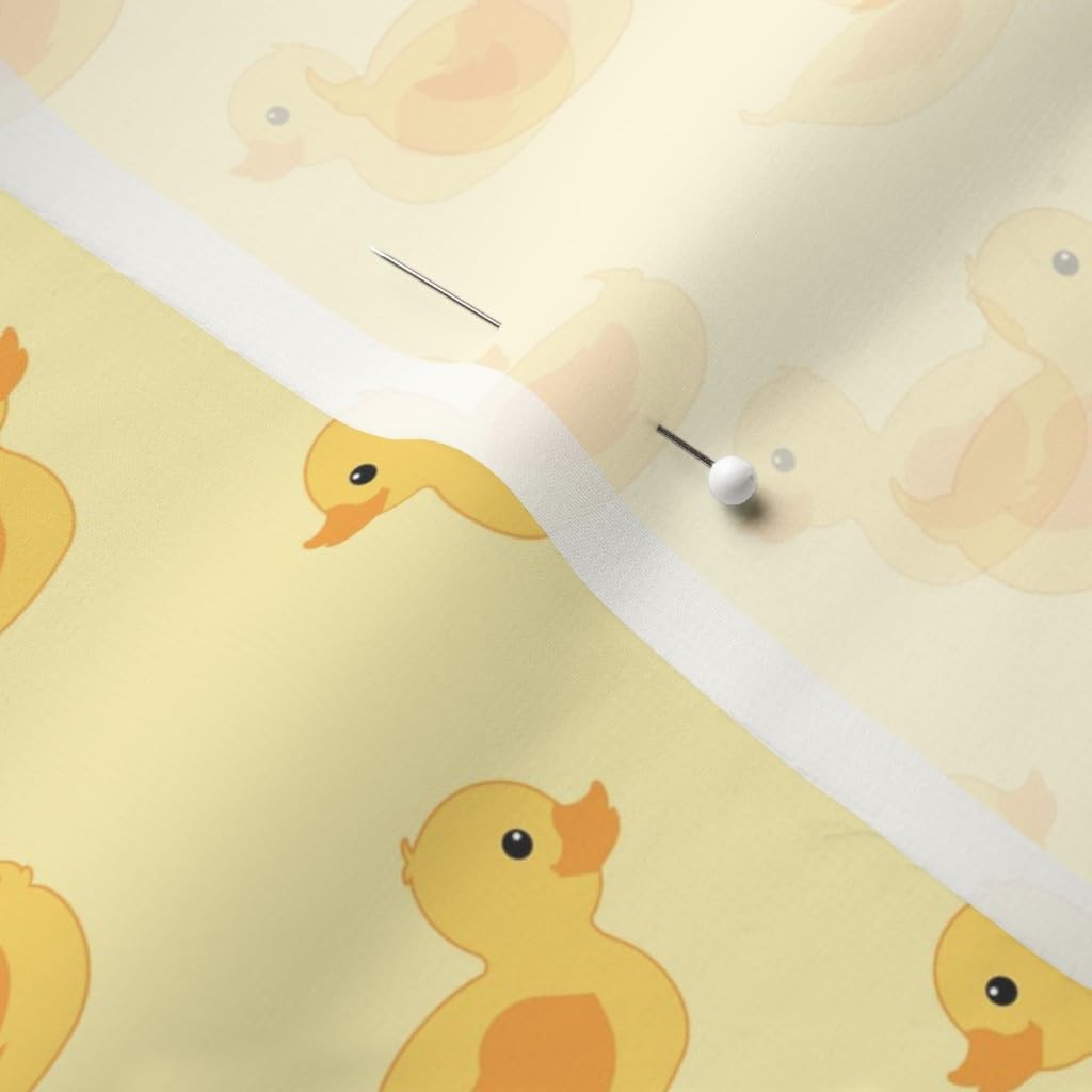 Spoonflower Fabric - Rubber Duck Yellow Shower Kids Easter Nursery Printed on Chiffon Fabric by The Yard - Sewing Fashion Apparel Dresses Home Decor