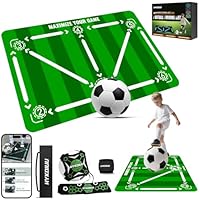 Fussball Matte Mit Fussballtrainer 90x60cm Rutschfest Silent Fussballmatte Training Kinder – Trainingsmatte Für Ballkontrolle & Schritt-übungen Stoßdämpfende Fußball Trainingsmatte Trainingszubehör