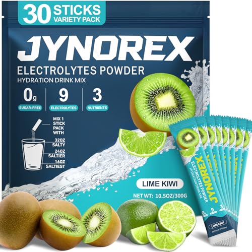 JYNOREX Electrolytes Powder Sugar-Free 30 Packets (Lime Kiwi)