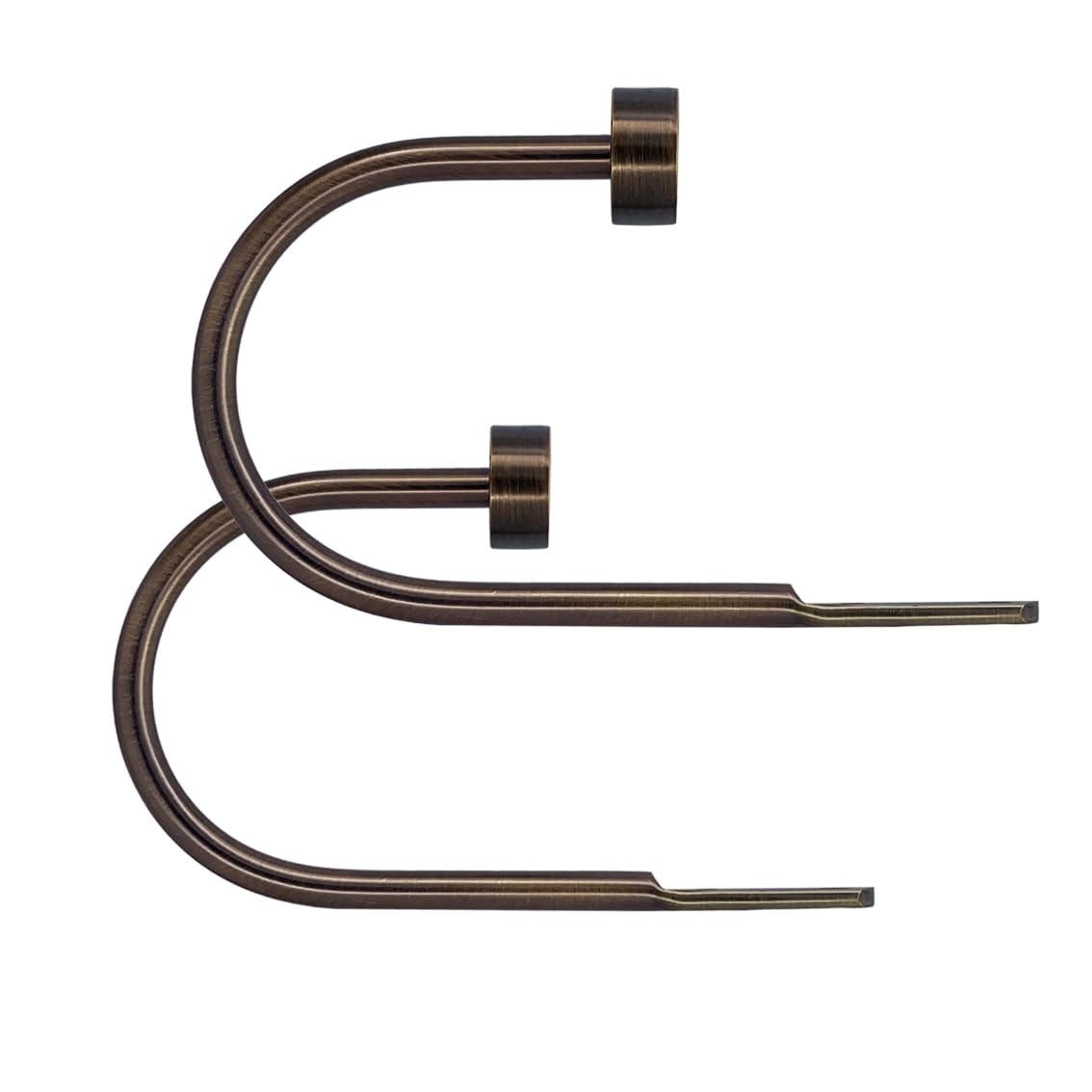 Quality Curtain Holdbacks, Solid Steel Curtain Holdback with Disk Finial,Electroplate Finishes, Set of 2 Window Curtain Tieback Hooks, Antique Bronze