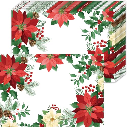 50 Stück Weihnachten Papier Platzsets, Weihnachtsstern Einweg...