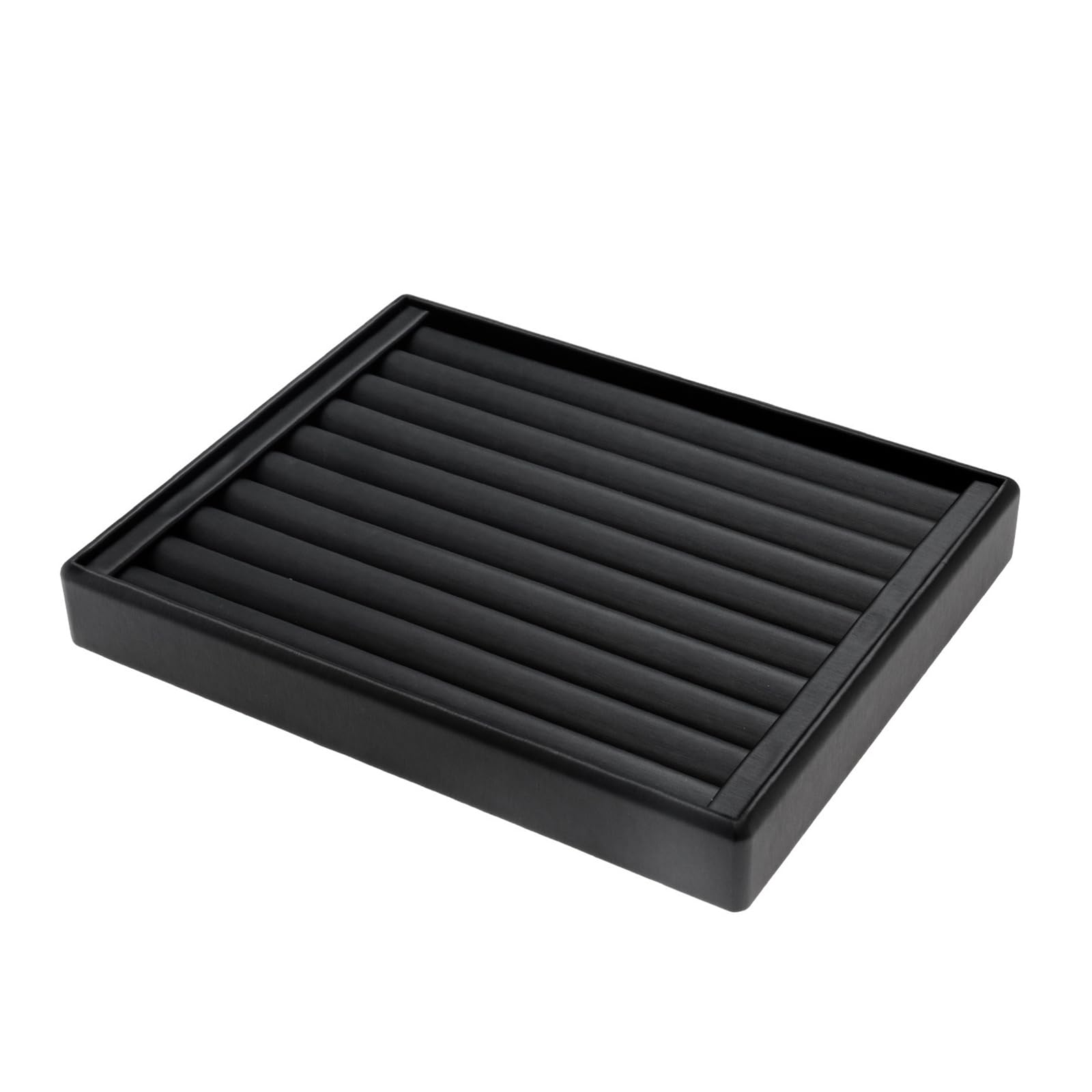 Obotsnoi Luxury Leather Jewelry Display Tray Having Slots for Multiple Items Compact Size 20x25x3.5cm Slip Resistant Jewelry Tray