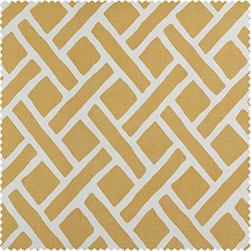 Image of HPD Half Price Drapes Window Valance 50 X 19 Cotton Martinique Printed, PRCT-VLD07A-19, Martinique Yellow