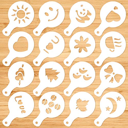 Qpout 16 Plantillas de café para el día de San Valentín, Plantilla para decoración de postres con Fondant para Tartas de San Valentín, para el Aniversario de Bodas del día de San Valentín