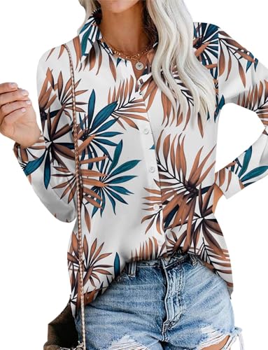 Image of Magritta Long Sleeve Shirts for Women Fashion Button Down Blouse Tops