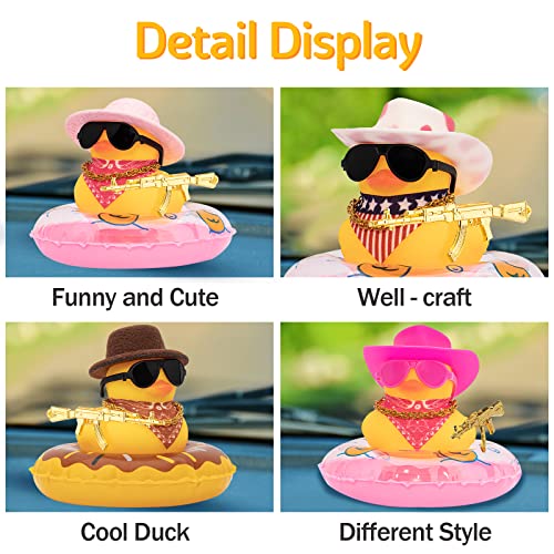 image for wonuu Car Rubber Duck Decoration, West Cowboy Duck Car Dashboard Decor